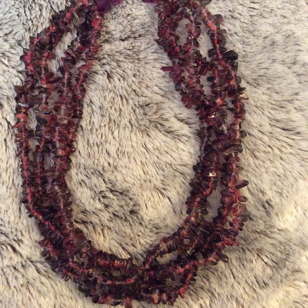 Handmade Multi Strand Purple Necklace - Picture 5 of 5